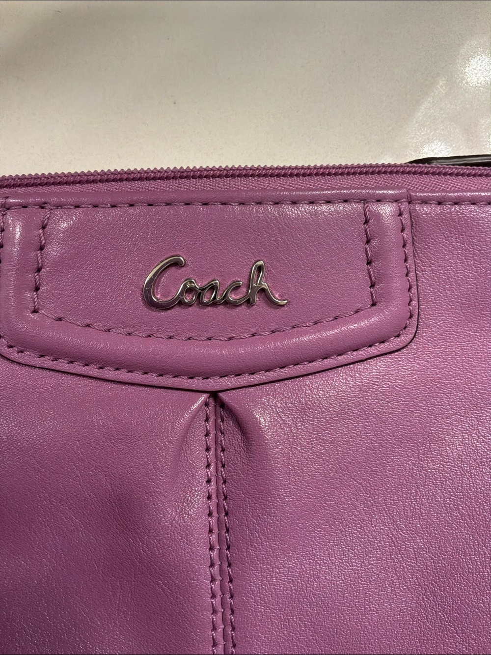 Coach Lavender Leather Wristlet Clutch - Picture 5 of 6